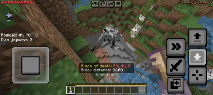 Giant cave monster near grave marker