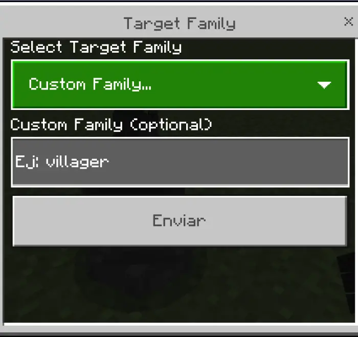Turret target selection menu interface.