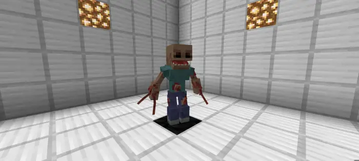 Mutated parasite mob in a white room