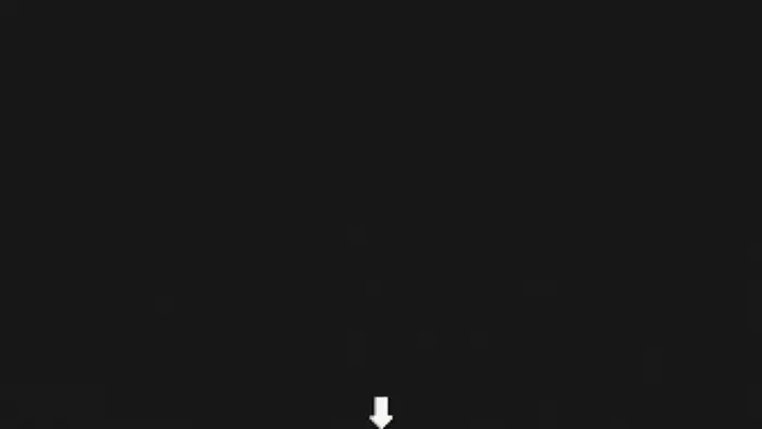 White arrow pointing down on a dark background