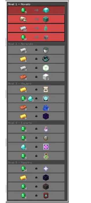 Wandering trader trade offers menu
