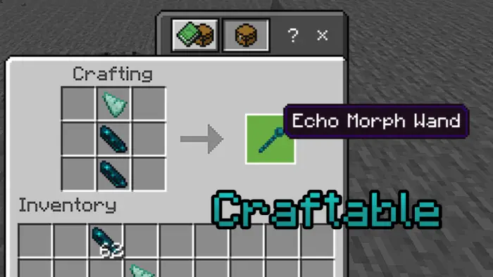 Crafting recipe for Echo Morph Wand