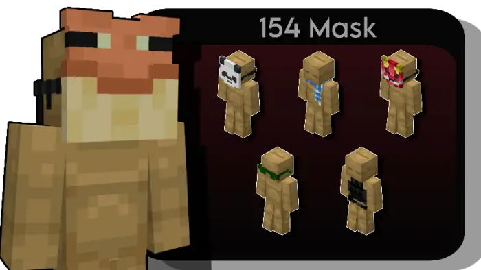 Blocky characters wearing various masks