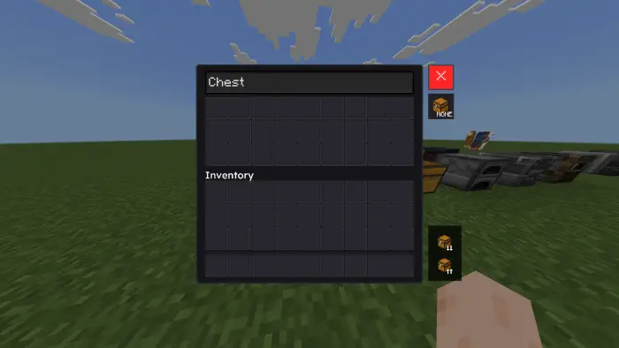 New chest UI with inventory slots shown