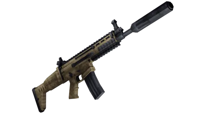 ALT Pixelated 3D assault rifle with silencer