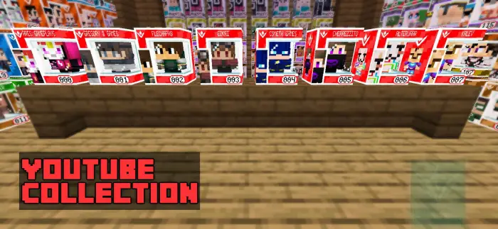 Funko-style YouTube figure boxes on display