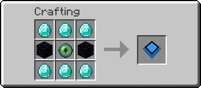 Crafting recipe for a blue teleport pad