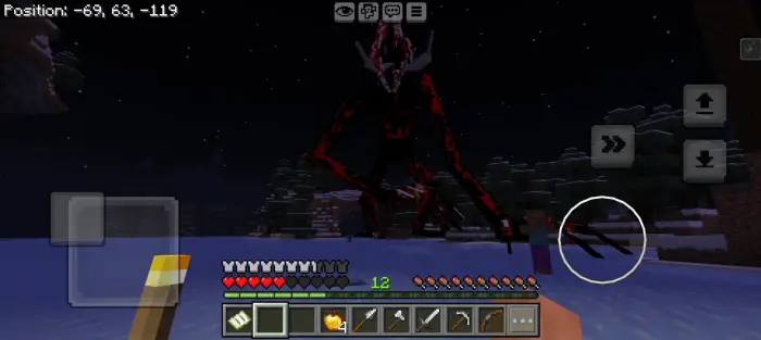 Giant horror creature looming at night