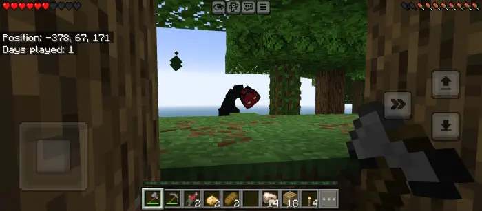 Player hides from lurking stalker in forest