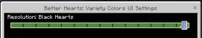 Settings menu for heart color options
