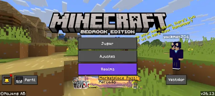 Main menu with updated GUI elements shown.