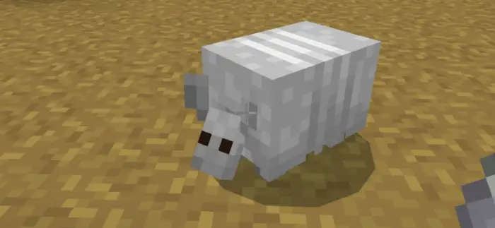 Blocky prehistoric animal on desert ground