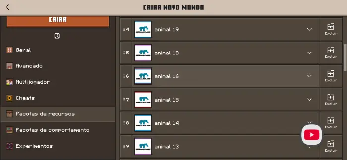 Resource packs list for animal addon mod