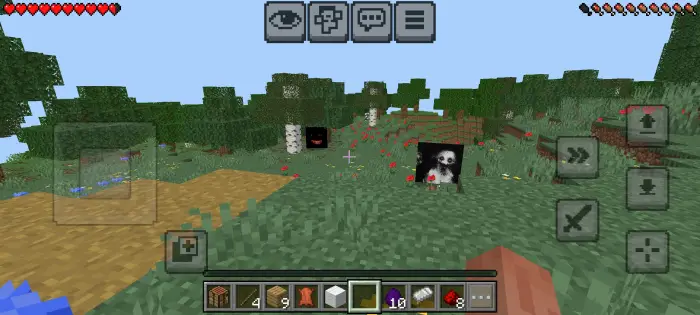 Creepy mob encounter in grassy forest