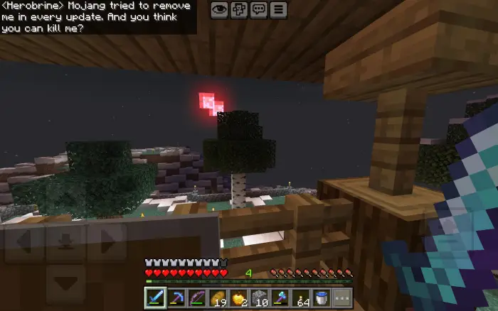 Red moon rises over forest, player on guard
