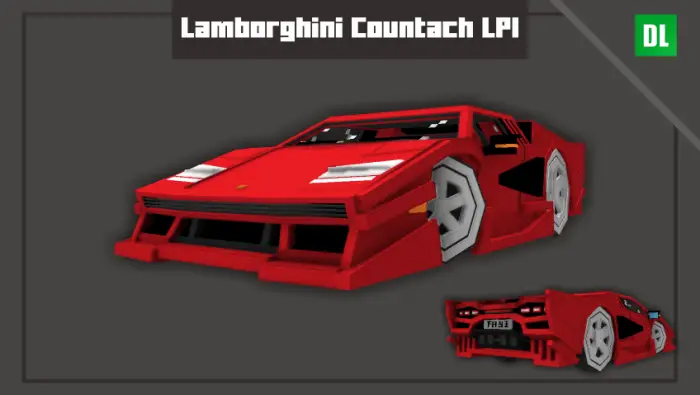 Blocky red Lamborghini Countach car mod