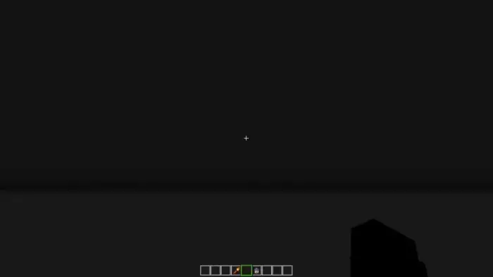Dark screen with minimal HUD and hotbar visible