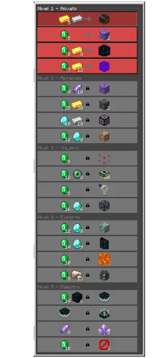 ALT Trade menu showing unique trader offers.