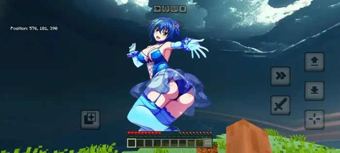 Anime character sky overlay in-game HUD