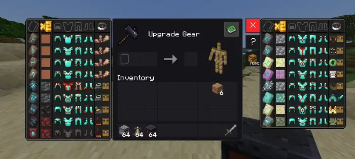 Custom armor upgrade interface shown
