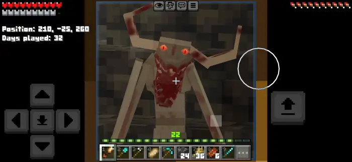 ALT Goatman mob with red eyes in a cave