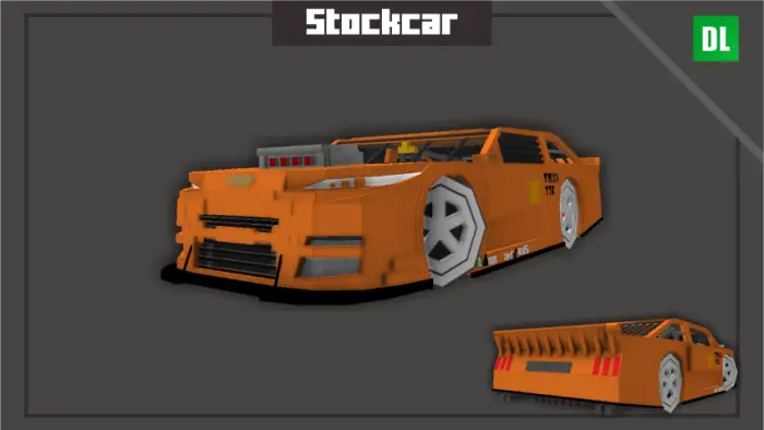 Orange stock car mod with blocky design