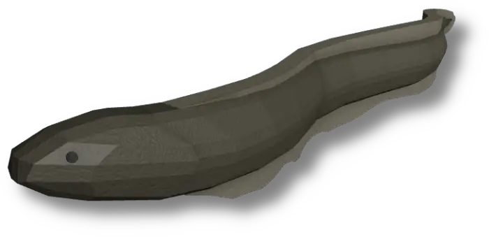 Blocky eel-like aquatic creature model