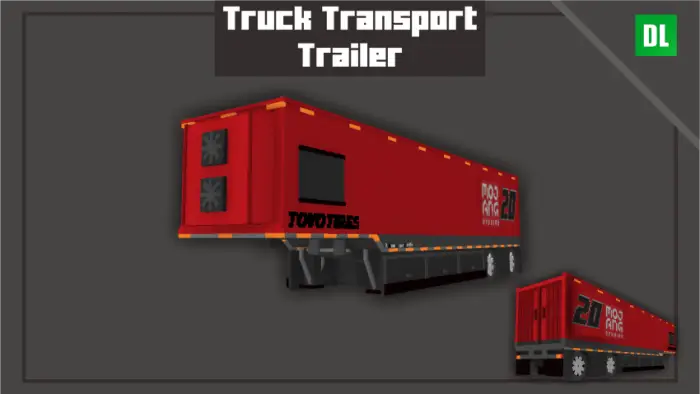 Red truck transport trailer mod asset
