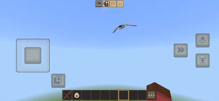Flying prehistoric creature in game sky