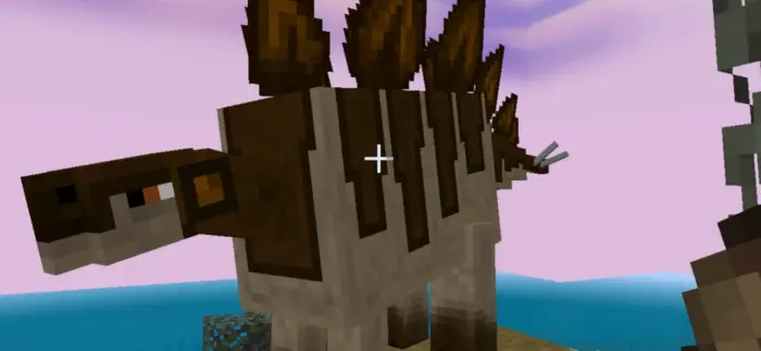 Blocky stegosaurus in a desert biome
