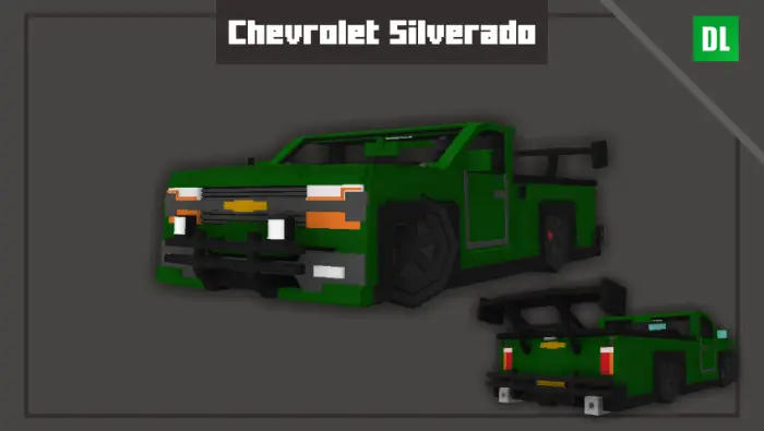 Green blocky Silverado lowrider mod