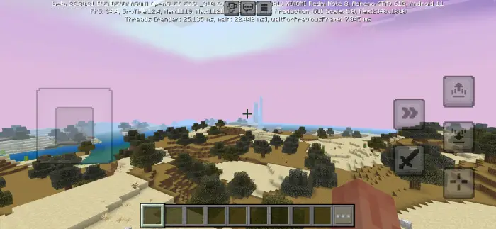 Spiraling desert biome with scattered trees