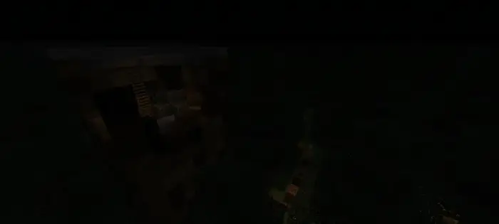 Abandoned village at night in dense forest