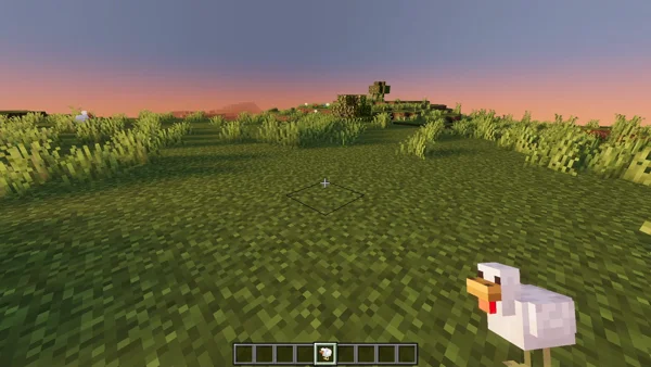 Chicken mob held as an item in open field