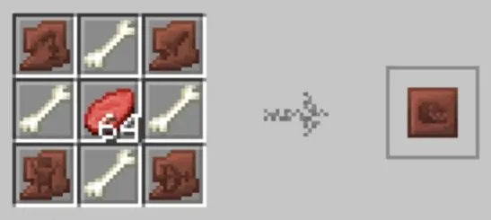 Crafting recipe with boots, bones, and meat
