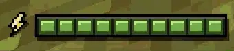 Green stamina bar with lightning icon.