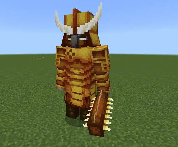 Armored boss mob with horned helmet