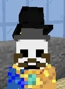 Blocky character wearing a tall black top hat