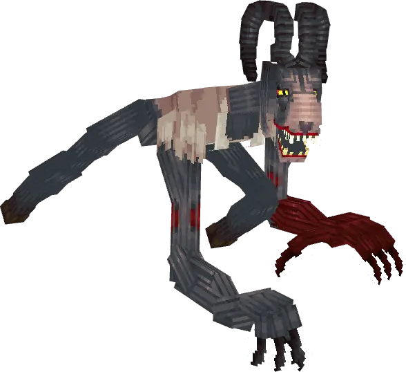 Creepy Goatman creature with sharp claws