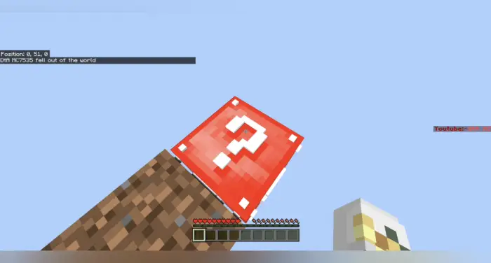 Red question block on a floating dirt island