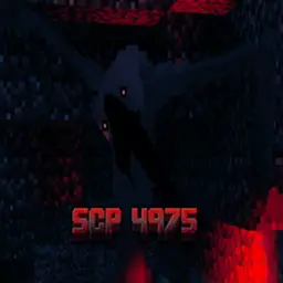 Dark SCP-4975 creature with glowing eyes