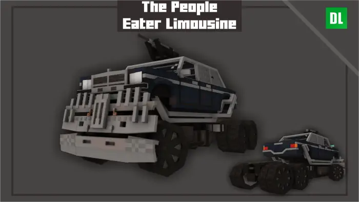 Blocky armored limousine with rugged wheels