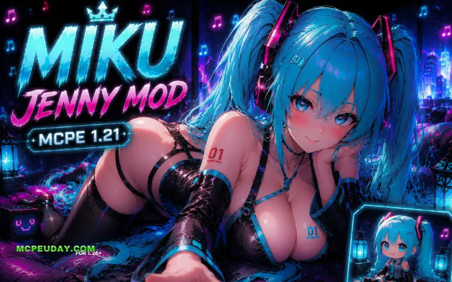 Thumbnail: Hatsune Miku Jenny Mod (26.x, 1.21) – MCPE/Bedrock Mod