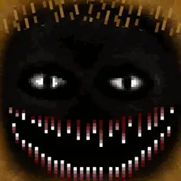 Sinister shadowy face with glowing eyes