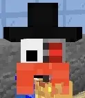 Blocky character wearing a 3D Toppat Clan hat