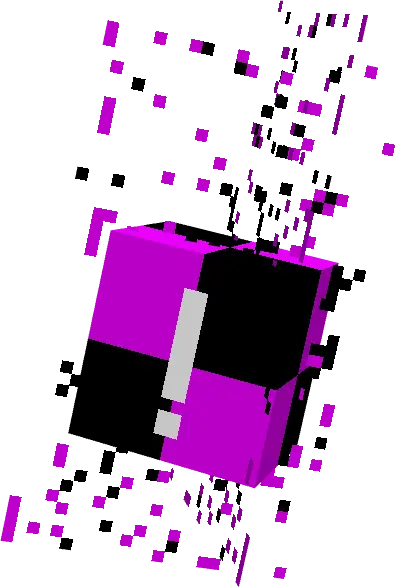 Purple faith-themed block mob with particles