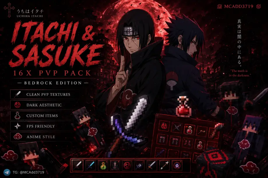 Thumbnail: 🔴 Itachi Uchiha 16x PvP Pack