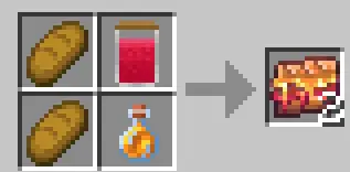 Recipe crafting bread, potion, and jar.