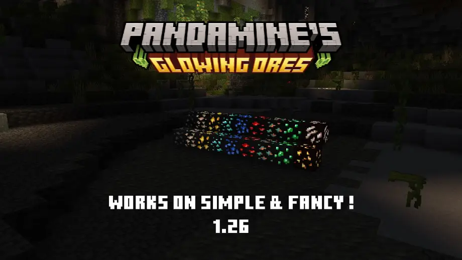 Thumbnail: PandaMine's Glowing Ores | Simple, Fancy + Vibrant Visuals