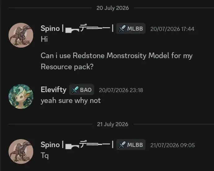 Permission request chat for model usage.